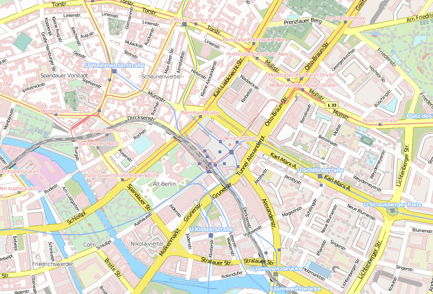 Alexanderplatz Stadtplan Mit Satellitenfoto Und Hotels Von Berlin