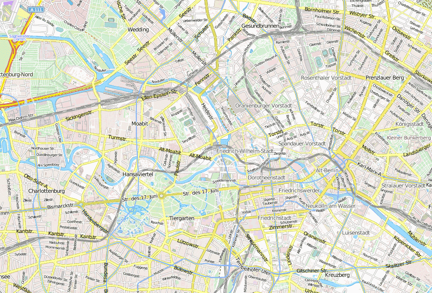 Hauptbahnhof Berlin Stadtplan mit Satellitenaufnahme und Unterkünften