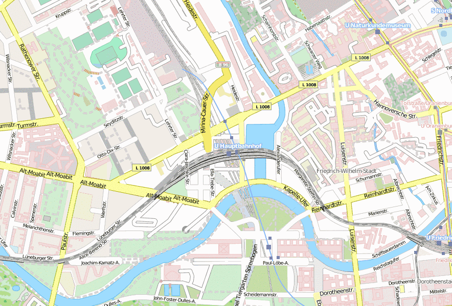 Hauptbahnhof Berlin Stadtplan Mit Satellitenaufnahme Und Unterkunften Von Berlin