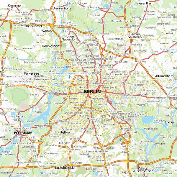 Berlin Stadtplan bei Citysam mit Unterkünften in diesem Stadtplan