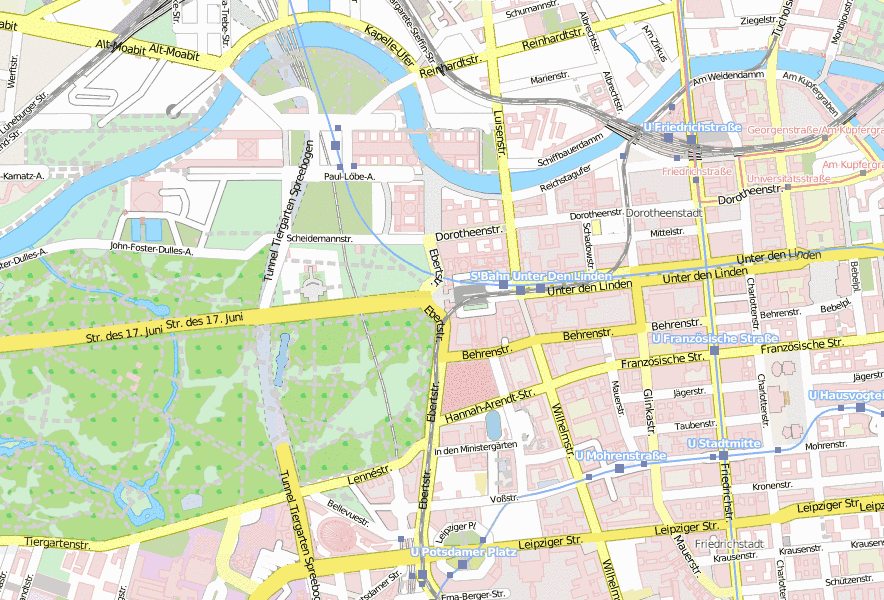 Brandenburger Tor Stadtplan Mit Satellitenaufnahme Und Hotels Von Berlin