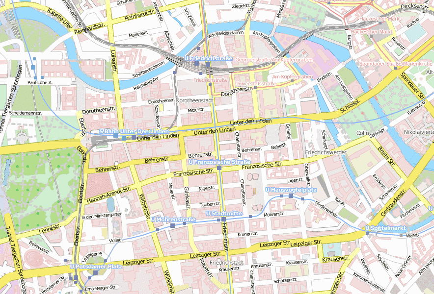 Friedrichstrasse Stadtplan Mit Satellitenfoto Und Unterkunften Von Berlin