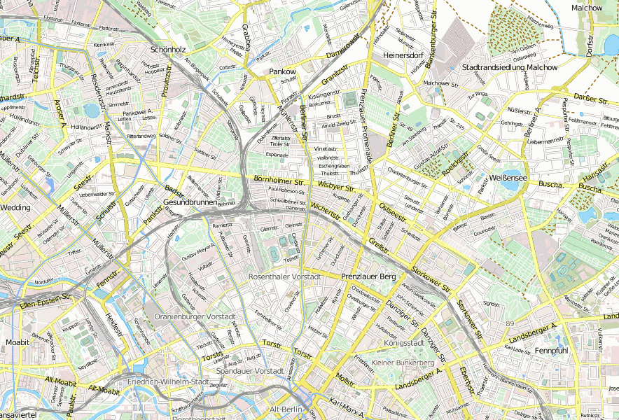 Prenzlauer Berg Stadtplan Mit Luftbild Und Unterkunften Von Berlin