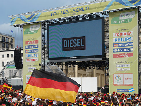 Leinwand und Fans Fotos