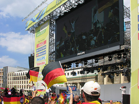 Leinwand und Fans Fotos