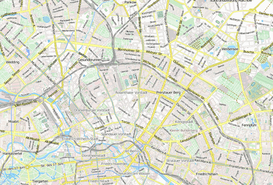 Prater Garten Stadtplan Mit Luftaufnahme Und Unterk nften Von Berlin