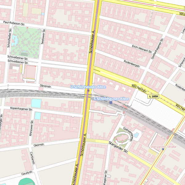 Prenzlauer Berg-Stadtplan mit Satellitenaufnahme und Hotels von Berlin